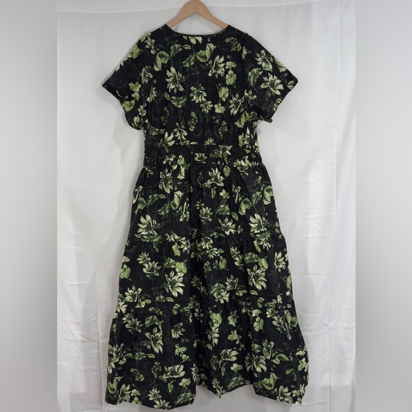 Anthropologie Somerset Maxi Dress Plus Size Grey (Black Green Floral) Summer - Picture 11 of 15
